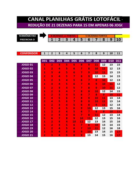 planilha inteligente lotofacil